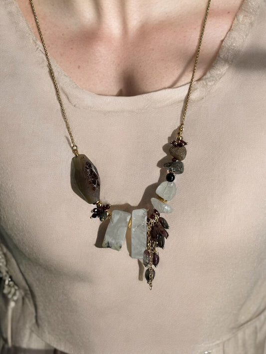 Red garnet crystal necklace