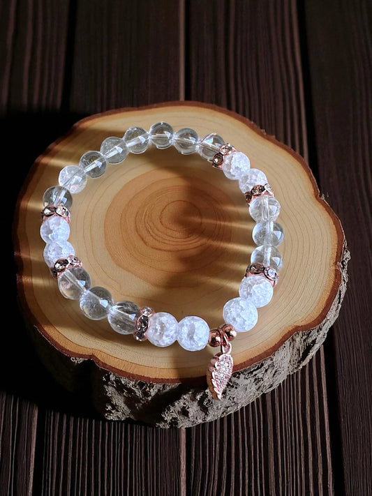 Clear quartz gemstone bracelet for clarity, healing, and balance