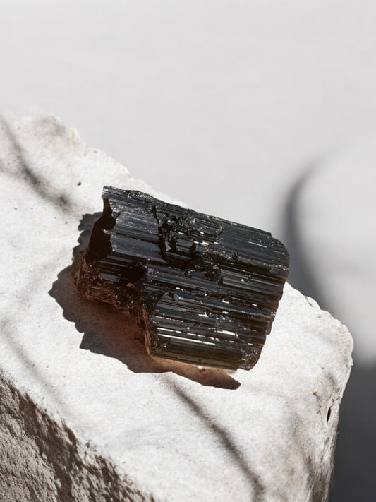 Smaller black tourmaline raw crystal