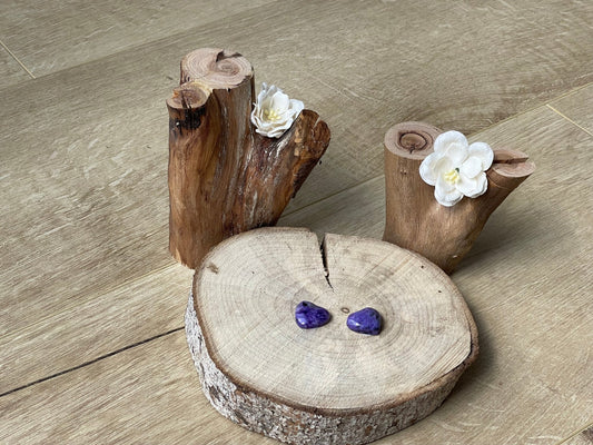 Charoite Mini Crystal Hearts