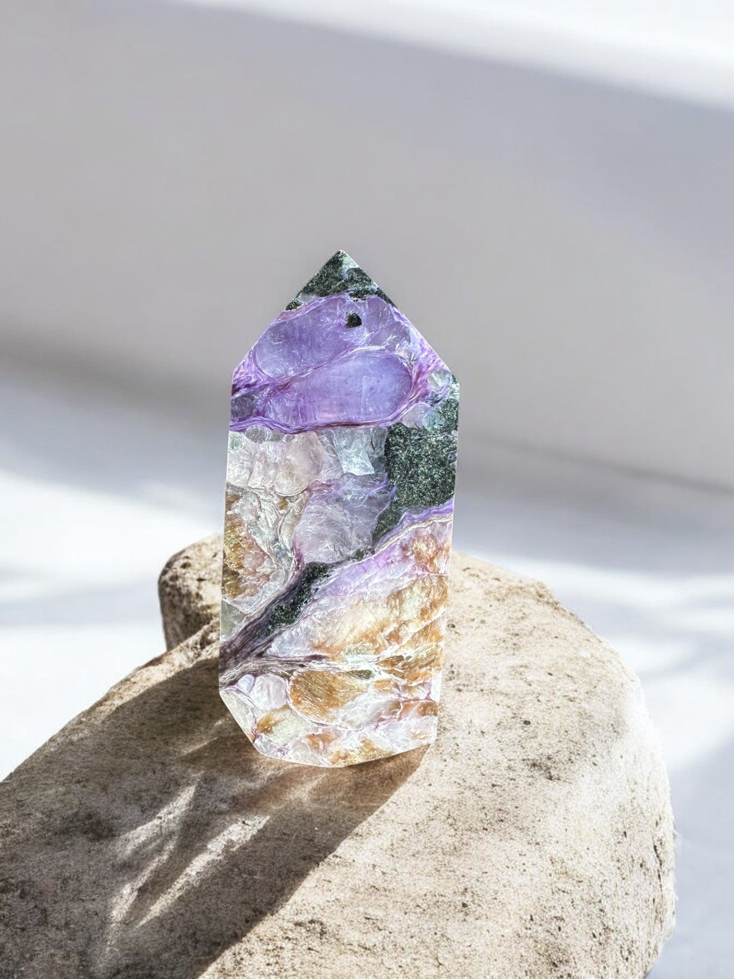Charoite Collection | Crystal Towers, Spheres & Slabs for Transformation