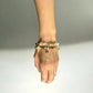 18K gold plated Hawk's Eye and Pearl Crystal Bracelet