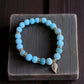 Amazonite crystal bracelet with blue-green gemstone beads for calm and balance.