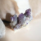 Amethyst raw crystal cluster side view