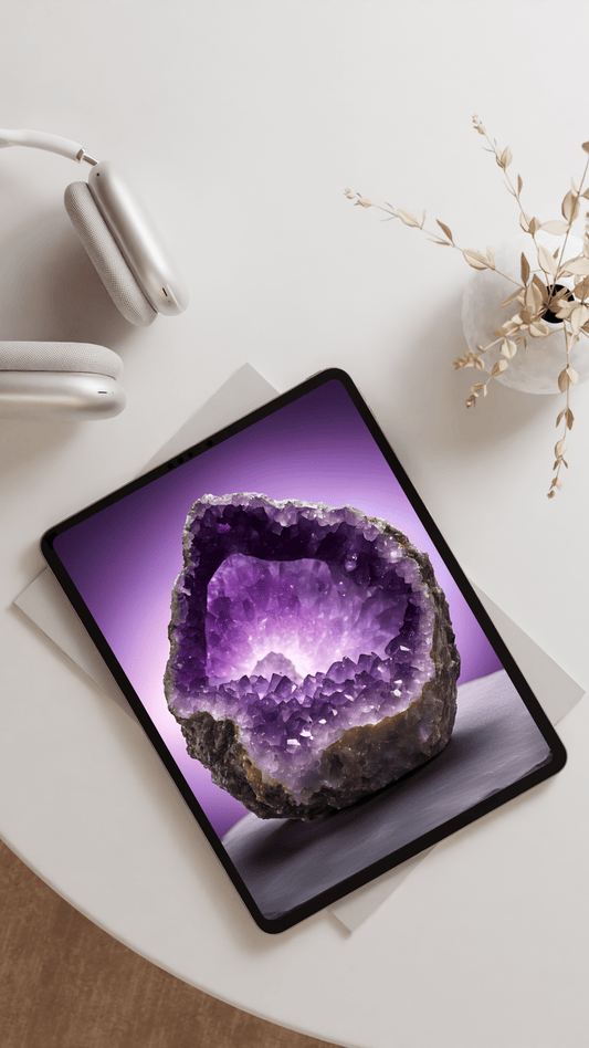 Amethyst raw crystal tablet wallpaper