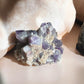 Amethyst raw crystal with nature on it