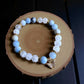 Aquamarine and clear quartz beaded bracelet for calm, clarity, and transformation