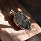 Back view of Druzy agate leaf crystal pendant with inclusions