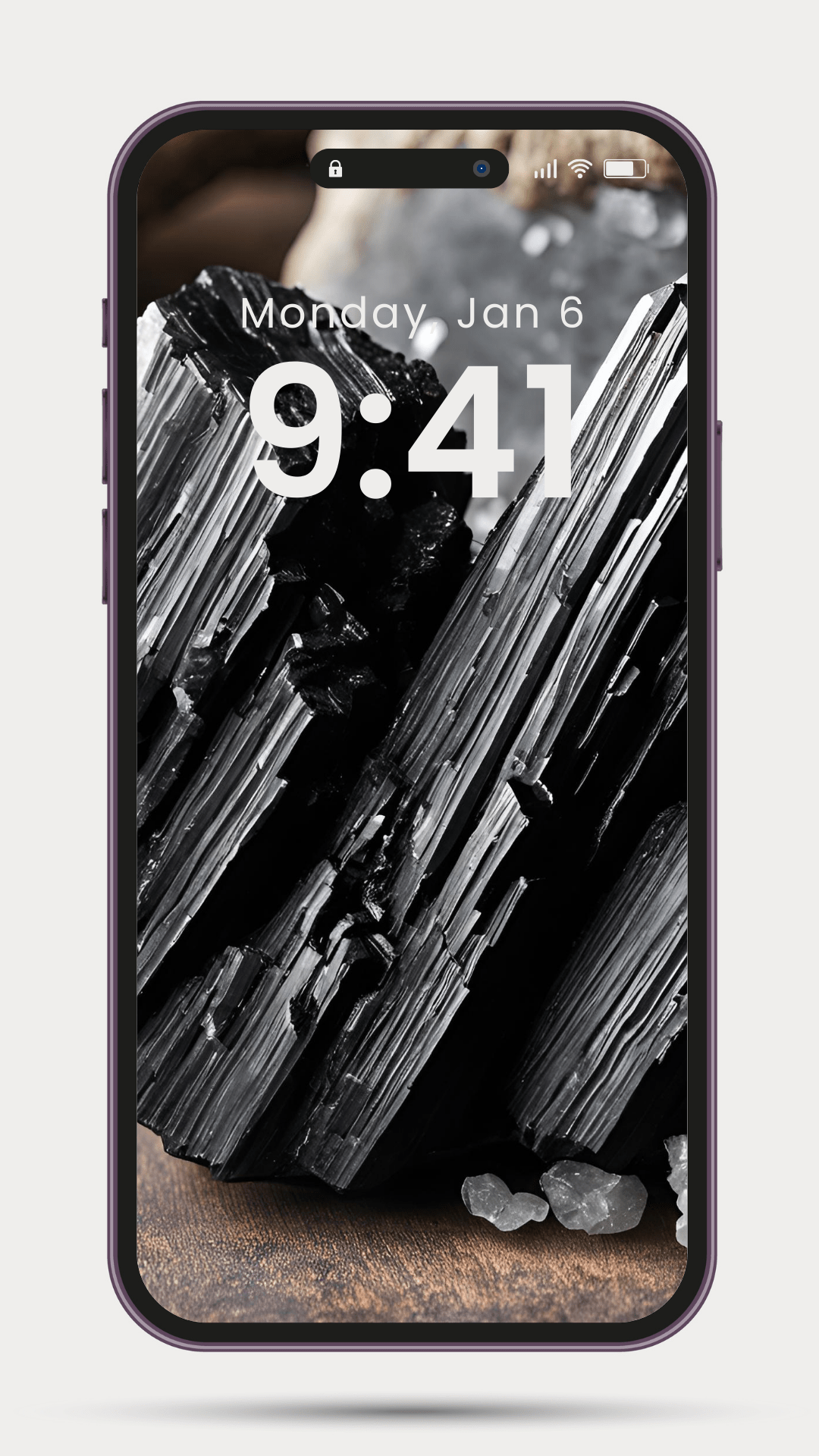 Black Tourmaline Phone and iPad Wallpaper on the phone