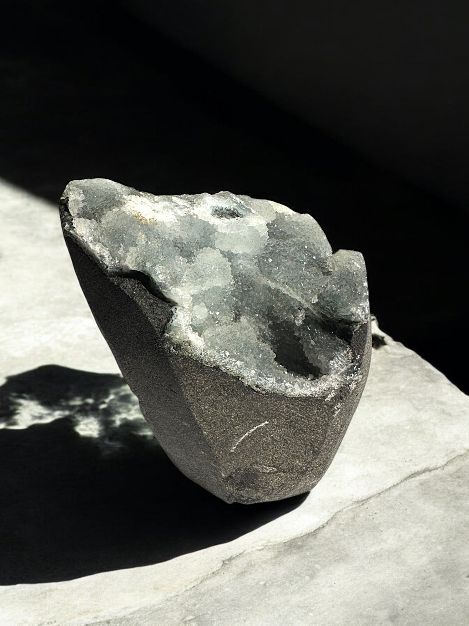 Black chalcedony raw crystal for chakra healing
