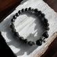 Black onyx and snowflake obsidian protective bracelet
