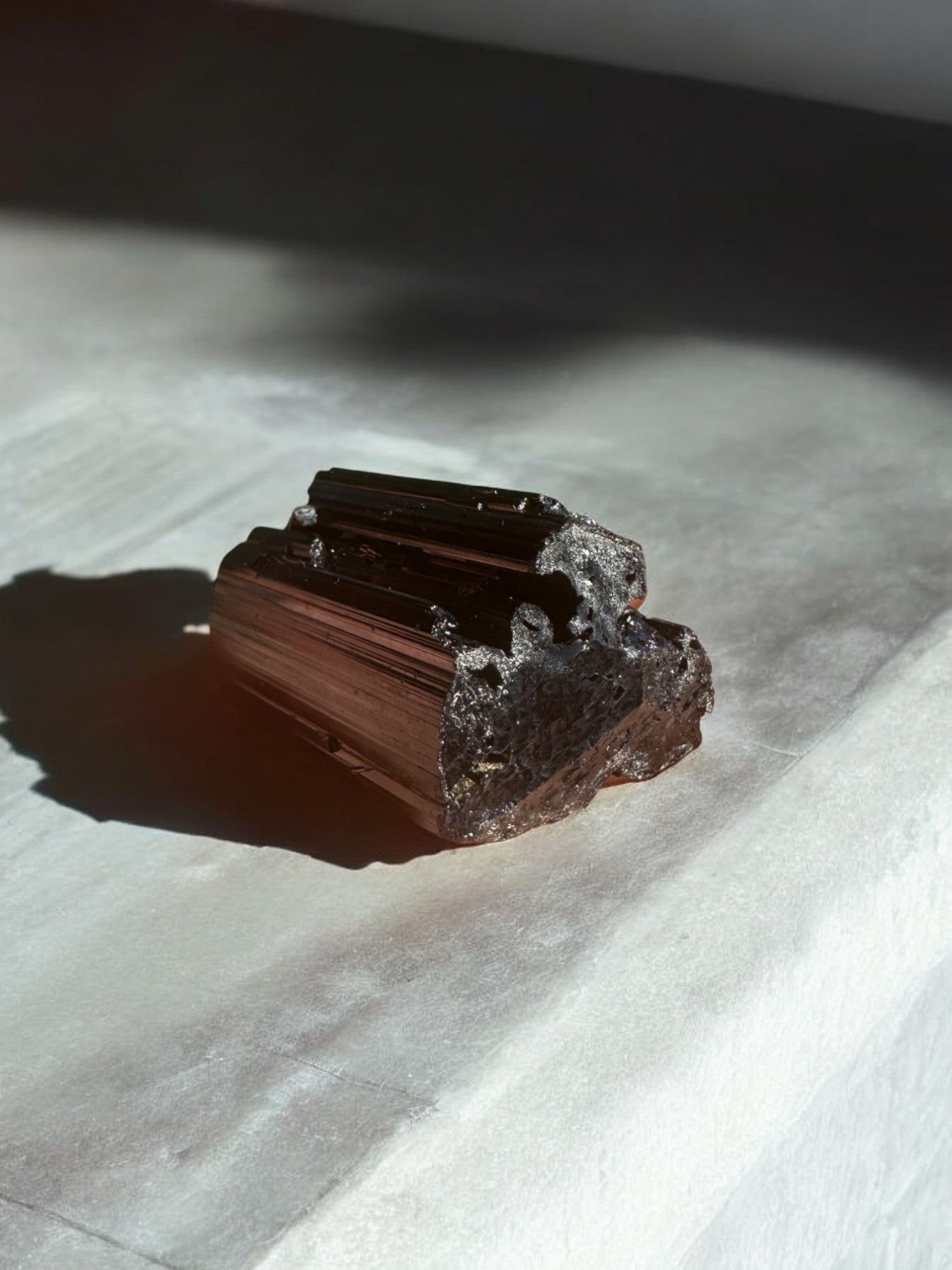 Black tourmaline raw crystal from Madagascar
