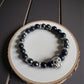 Blue Goldstone and Hematite bracelet for confidence and grounding