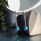 Blue apatite crystal heart gemstone earrings