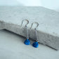 Blue apatite crystal heart statement earrings