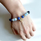 Blue gemstone bracelet combining aquamarine and sodalite for peace and truth
