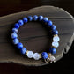 Blue spot jasper and selenite gemstone bracelet for calm and cleansing.