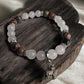 Boxer dog Rose quartz and rhodonite crystal bracelet