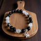 Crystal bracelet with agate, clear quartz, and black onyx stones