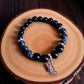 Crystal jewellery Australia featuring black onyx and larvikite bracelet.