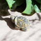 Dark grey turtle crystal figurine