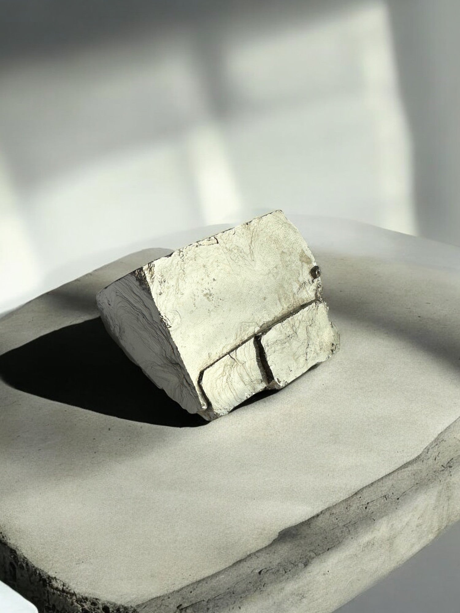 Detailed Pyrite cubes on a rocky base