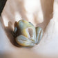 Druzy agate crystal figurine frog with druzy pocket