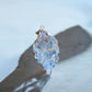 Druzy agate leaf crystal pendant with inclusions