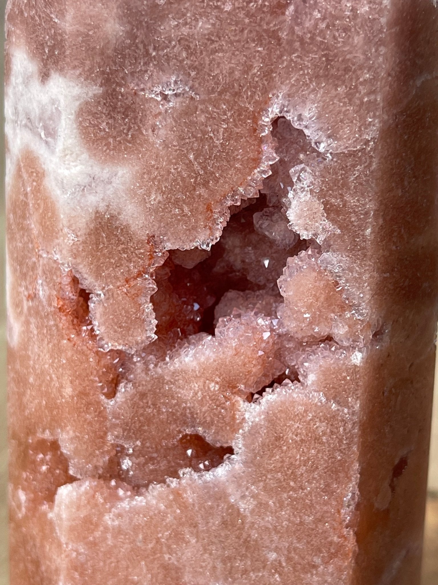Druzy close up of the crystal tower