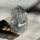 Garden quartz crystal tower side view