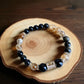 Golden sheen obsidian and citrine gemstone bracelet for protection and abundance