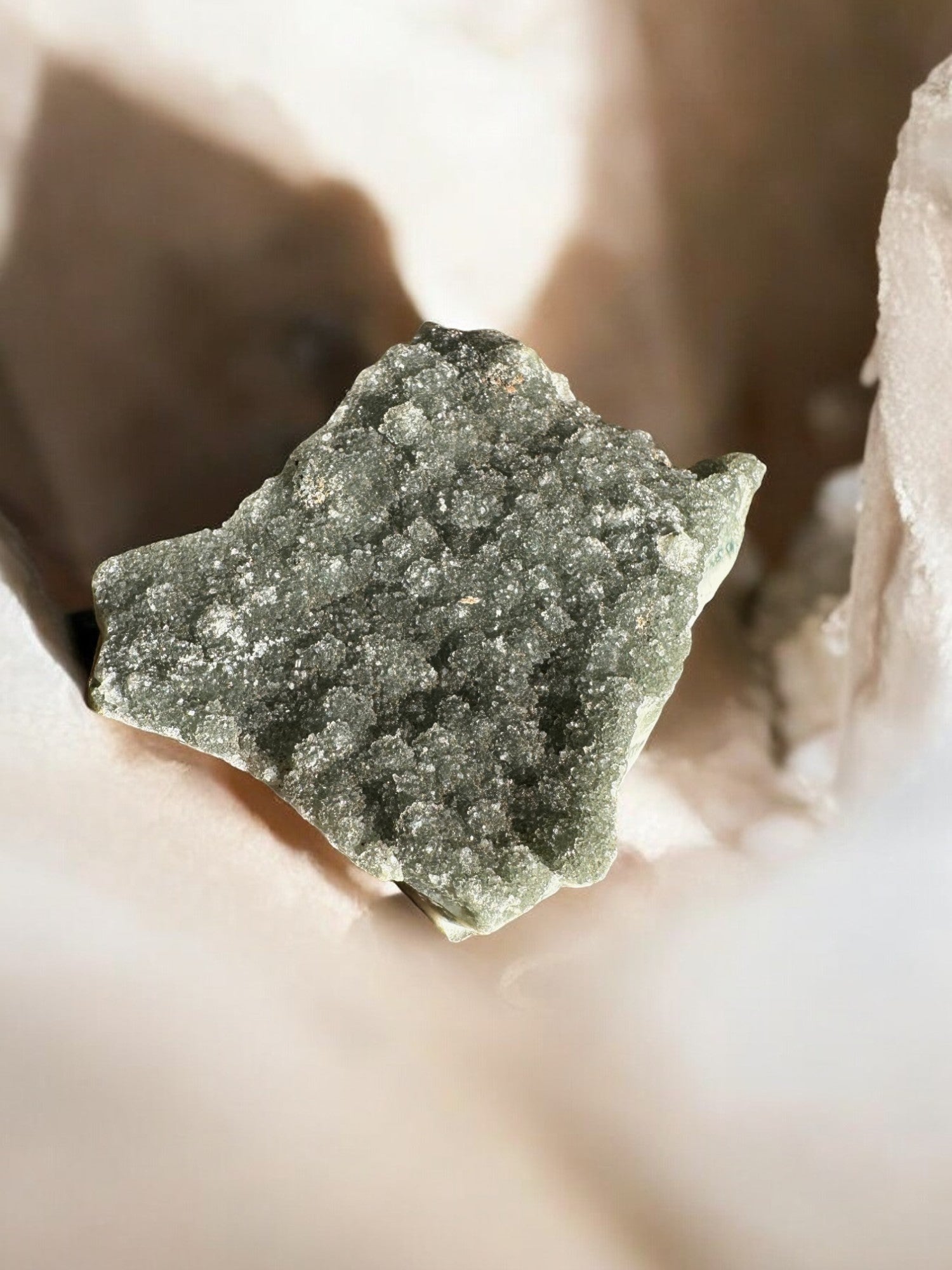 Green amethyst raw crystal option 2