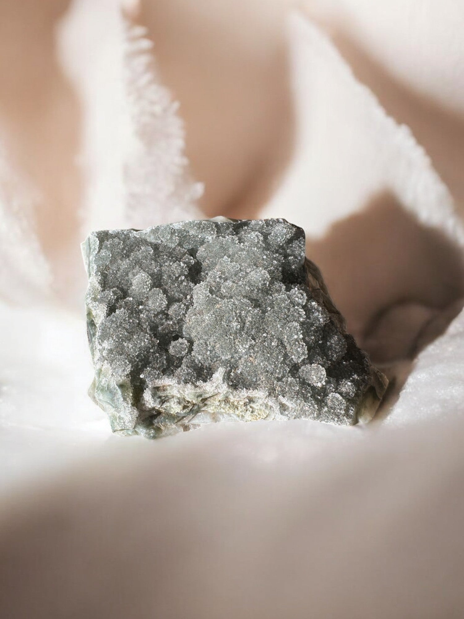 Green amethyst raw crystal option 3