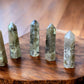 Green moonstone crystal towers