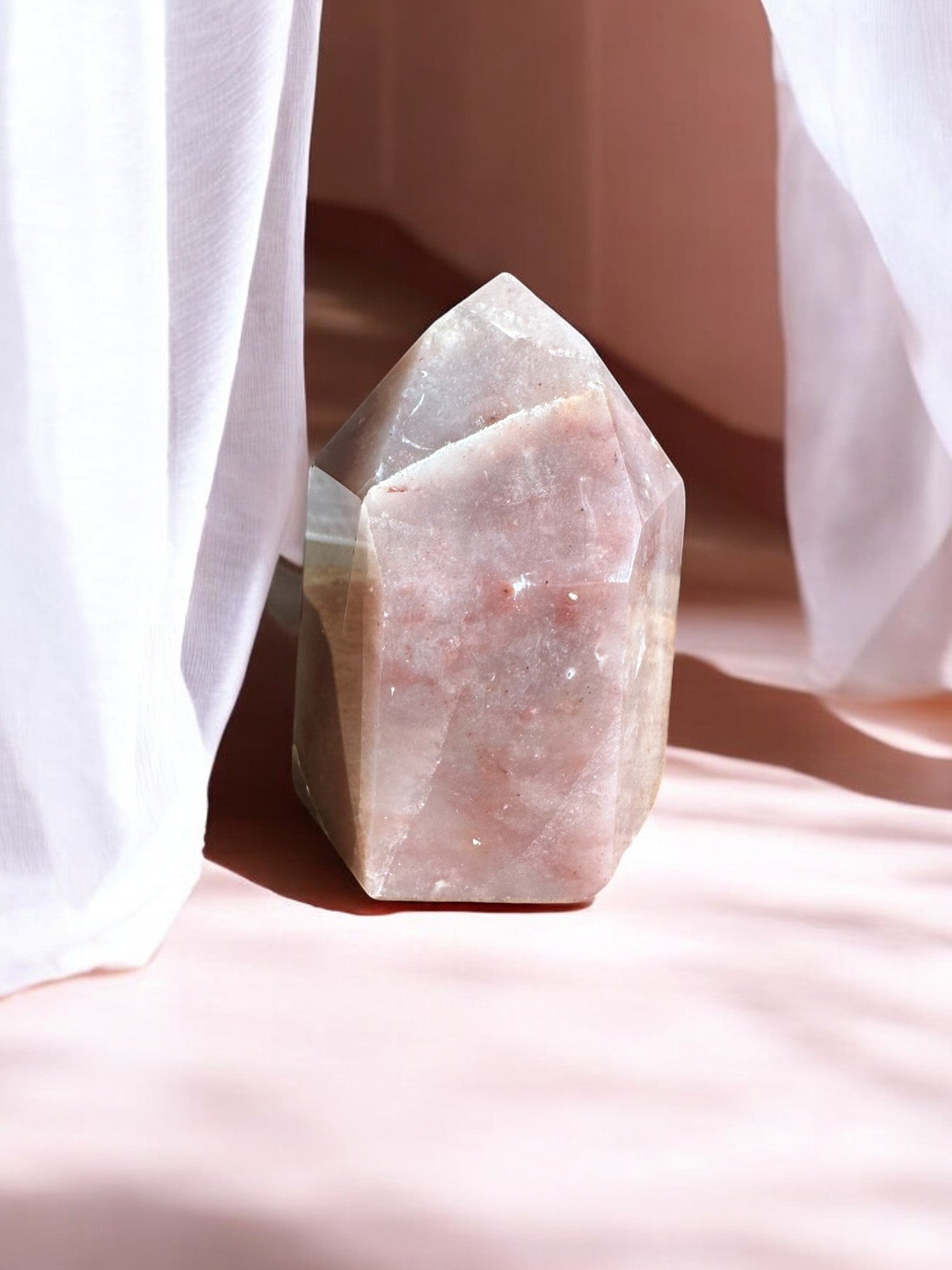 Guava Quartz Crystal Tower B front view