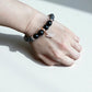 Handmade Black onyx and Larvikite crystal bracelet for clarity and balance