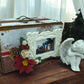 Handmade Christmas shabby chic photo box with 3 drawers for 36 photos 10 × 15 cm—customisable festive album and holiday keepsake.
