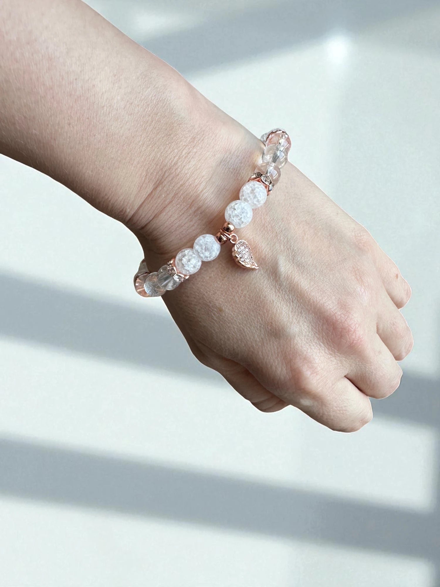Handmade clear quartz crystal bracelet, the master healer stone