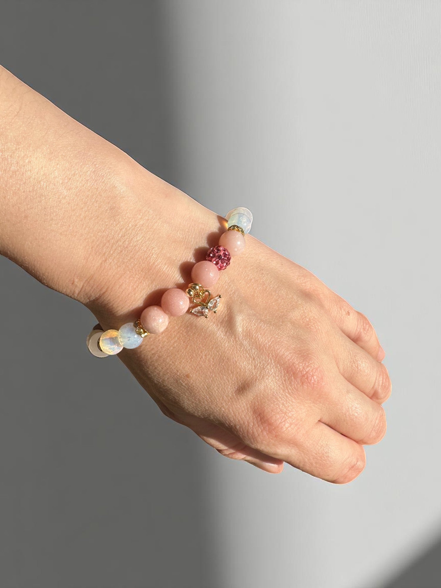 Handmade crystal bracelet for love, clarity, and emotional healing
