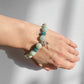 Handmade gemstone bracelet with serene blue and clear tones