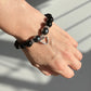 Handmade grounding and protective crystal bracelet with heart charm