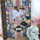 Handmade shabby blue rose A5 recipe book with 80 eco pages, pocket and 8 bookmarks—customisable family cookbook to preserve secret recipes and notes