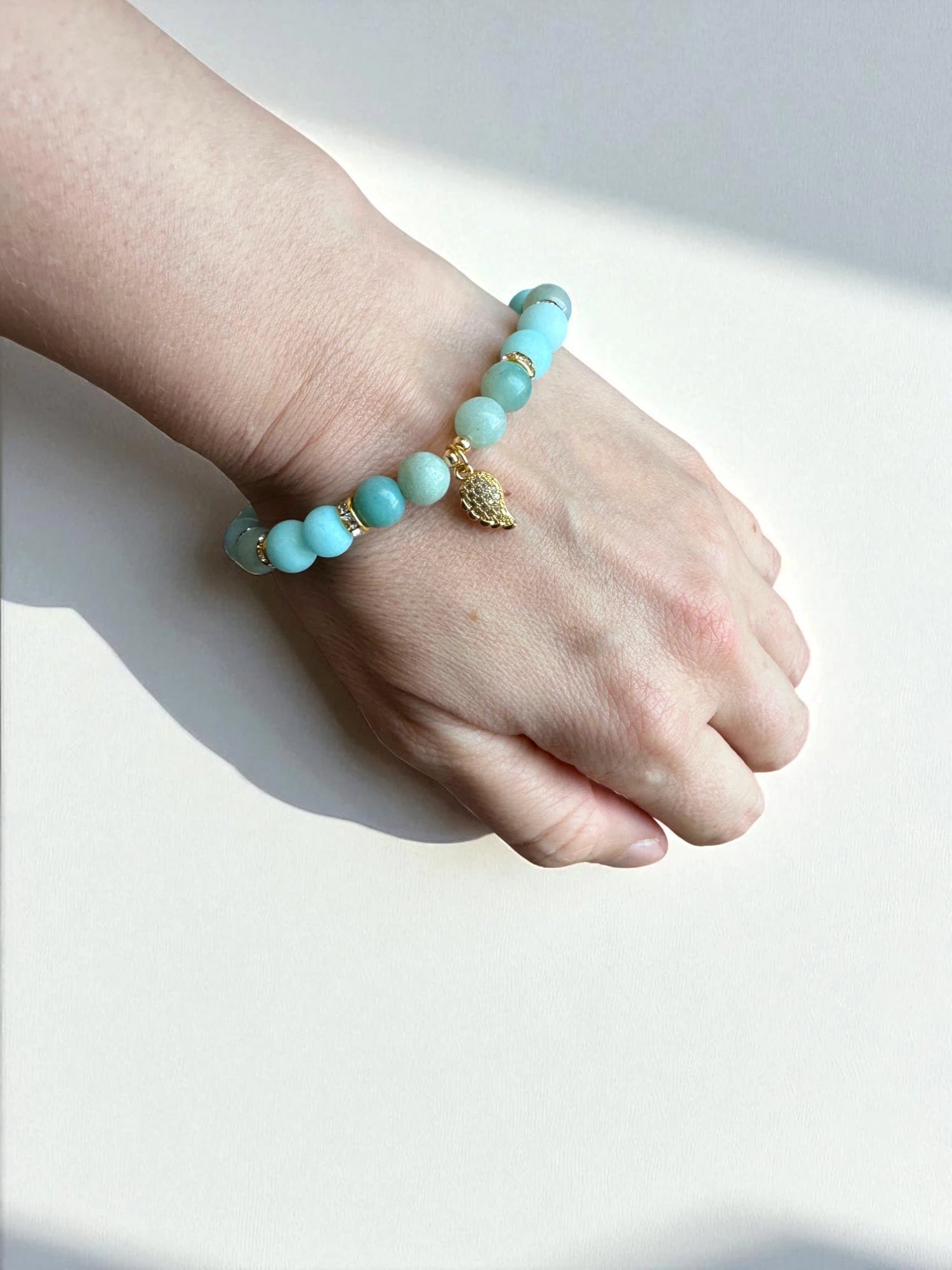 Healing crystal jewellery Australia featuring Amazonite gemstone bracelet.
