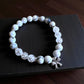 Howlite and clear quartz gemstone bracelet for peace and balance.