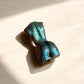 Labradorite blue flash goddess crystal figurine back view