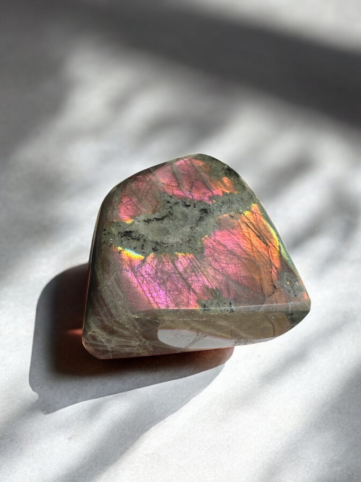 Labradorite free form with glowing sunset flash effect
