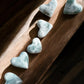 Larimar stone crystal hearts