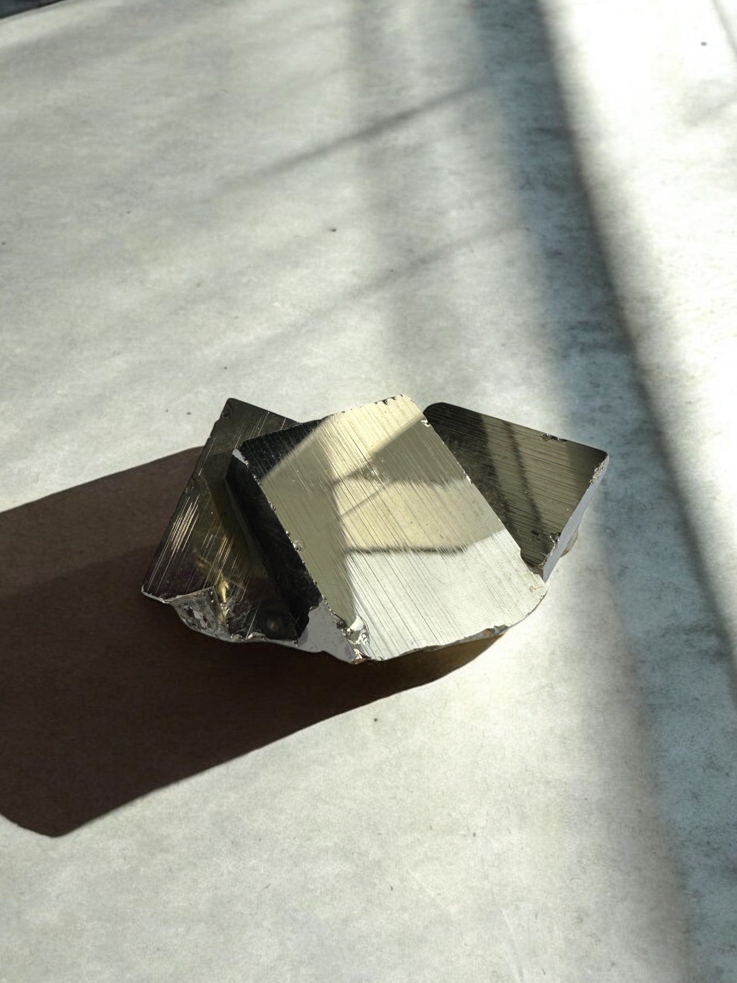 Metallic Pyrite cube specimen with natural matrix