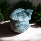 Moss Agate Mushroom House Crystal Figurine back side