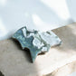 Moss agate bat crystal figurine with green colours